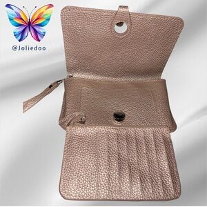 NWOT Elegant Metallic Rose Gold Wristlet Clutch